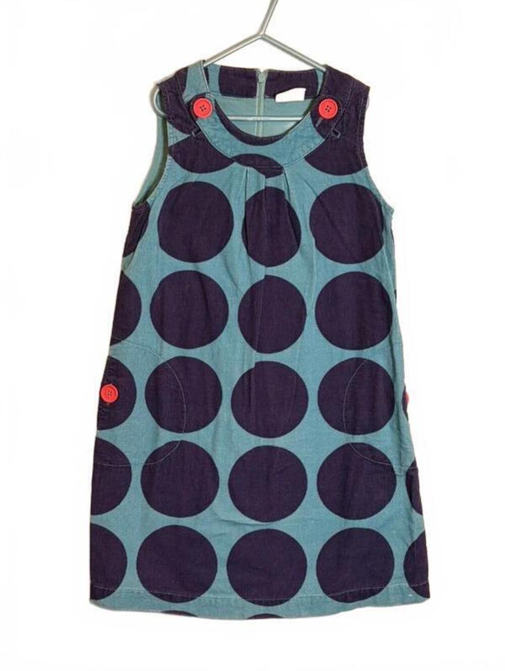 Mini Boden Girls Corduroy Polka Dot Jumper Dress Size 9-10Y